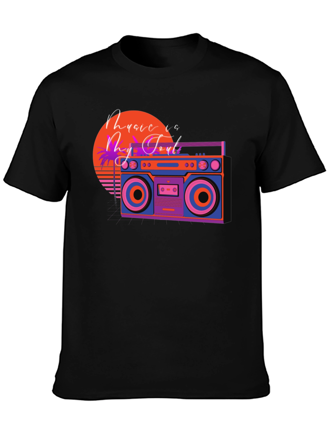 Retro Boombox Music T-Shirt