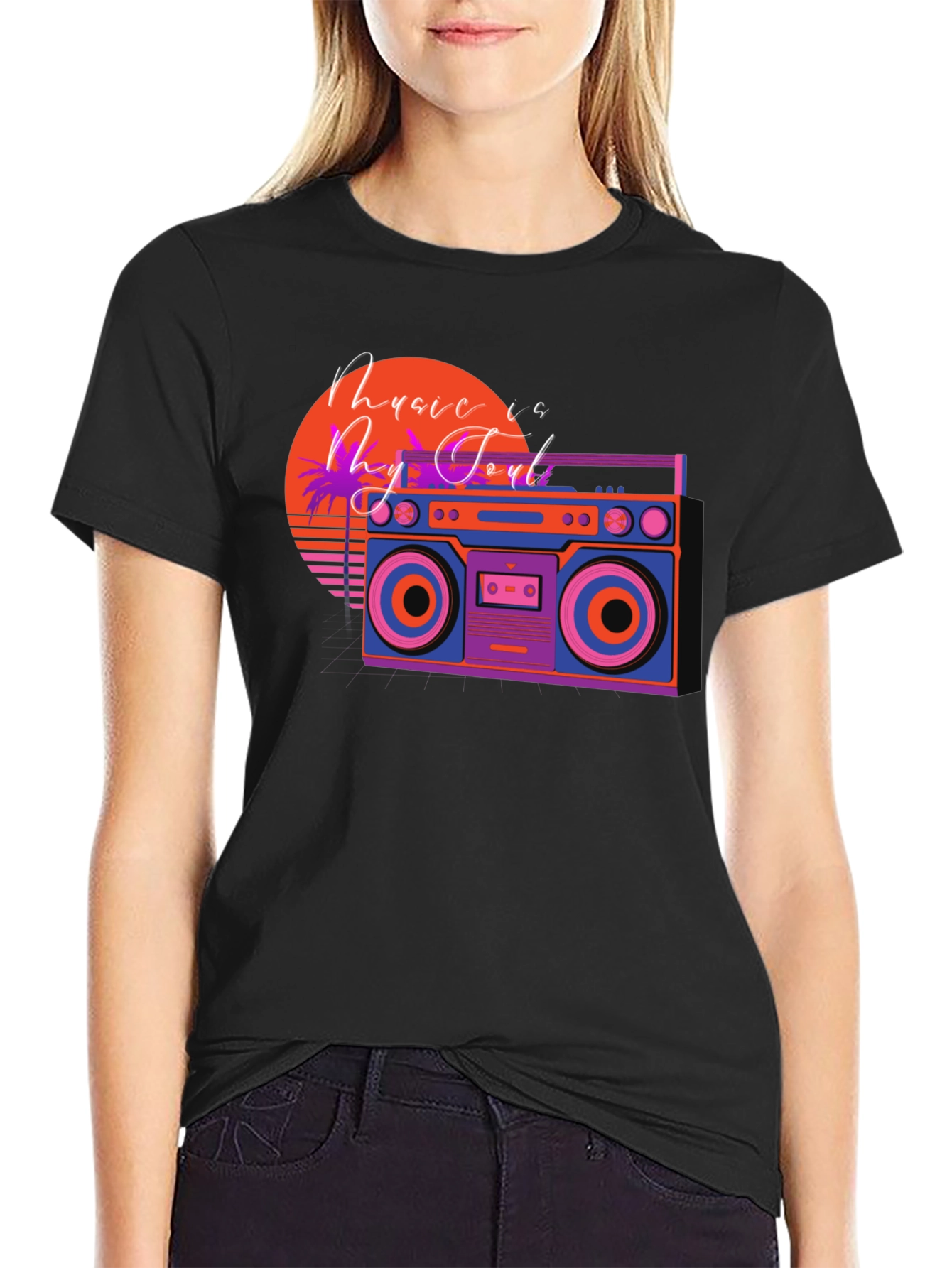 Retro Boombox Music T-Shirt