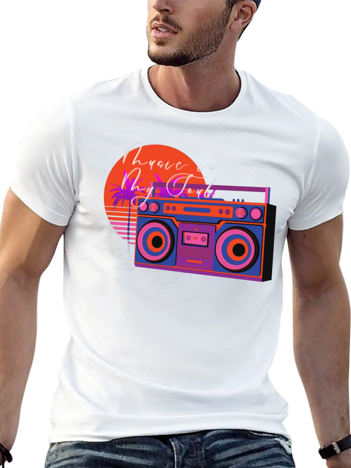 Retro Boombox Music T-Shirt