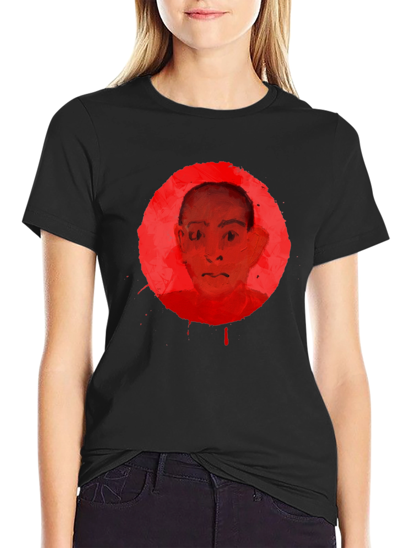 Abstract Portrait Graphic Tee - Unisex Black T-Shirt