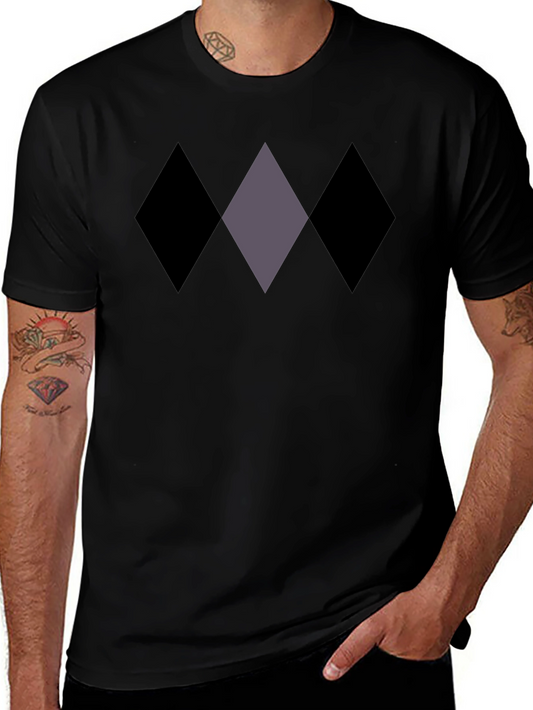 Diamond Pattern Black T-Shirt