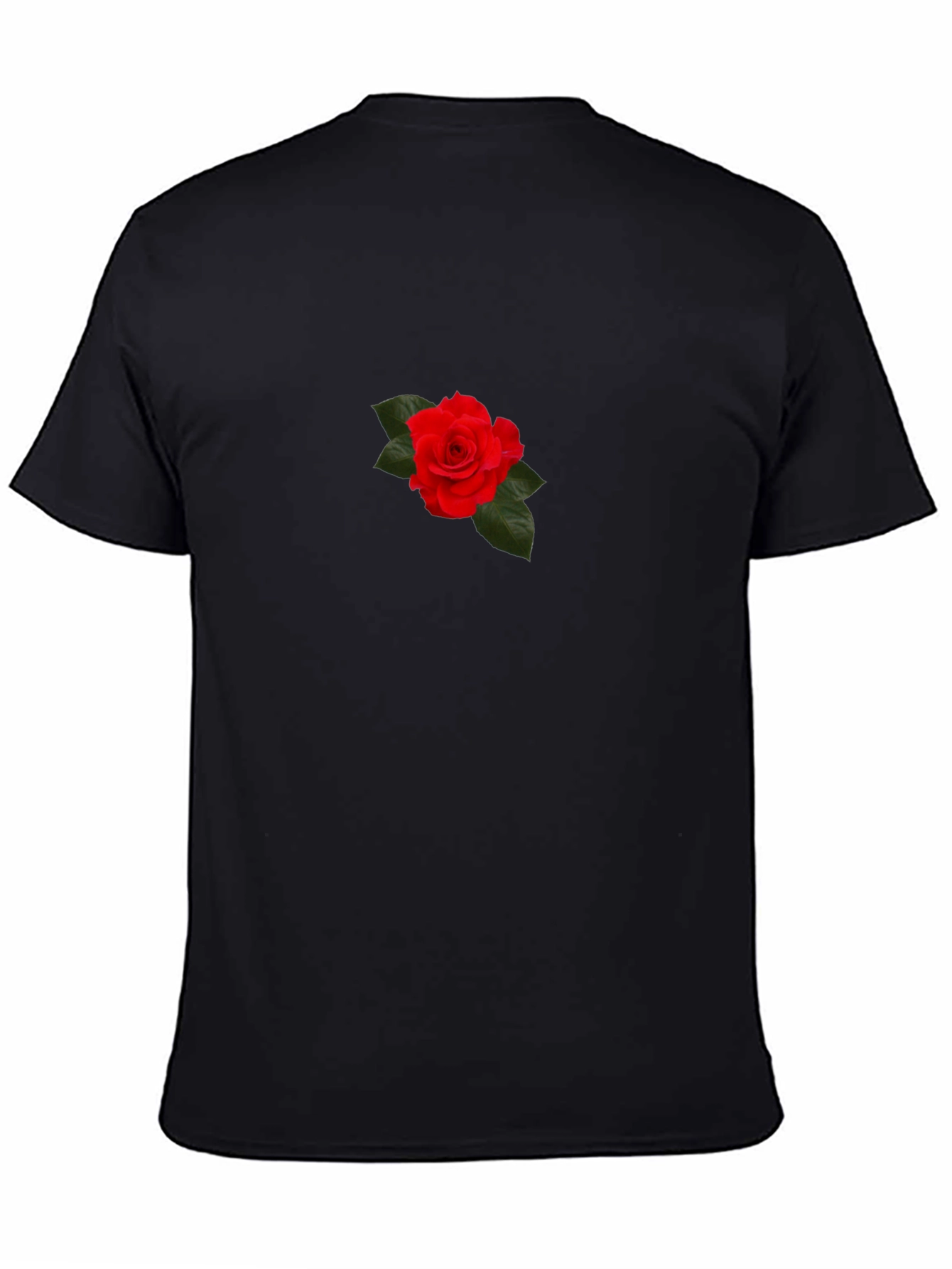 Red Rose Graphic Black T-Shirt