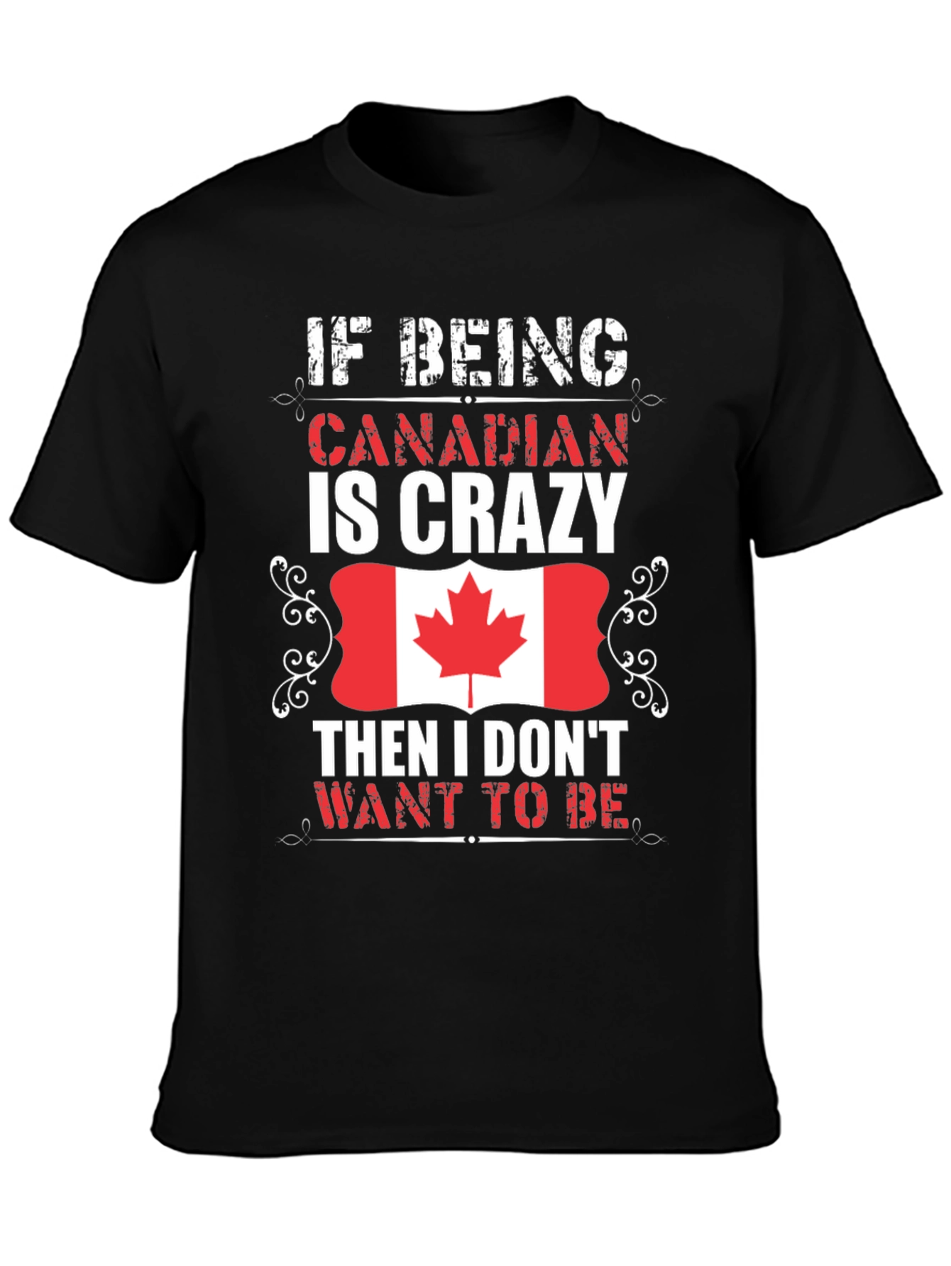 Crazy Canadian Flag Graphic T-Shirt