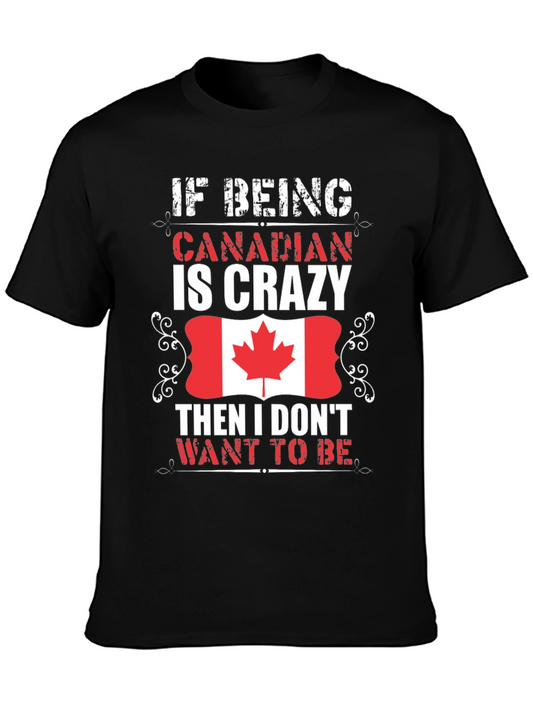 Crazy Canadian Flag Graphic T-Shirt
