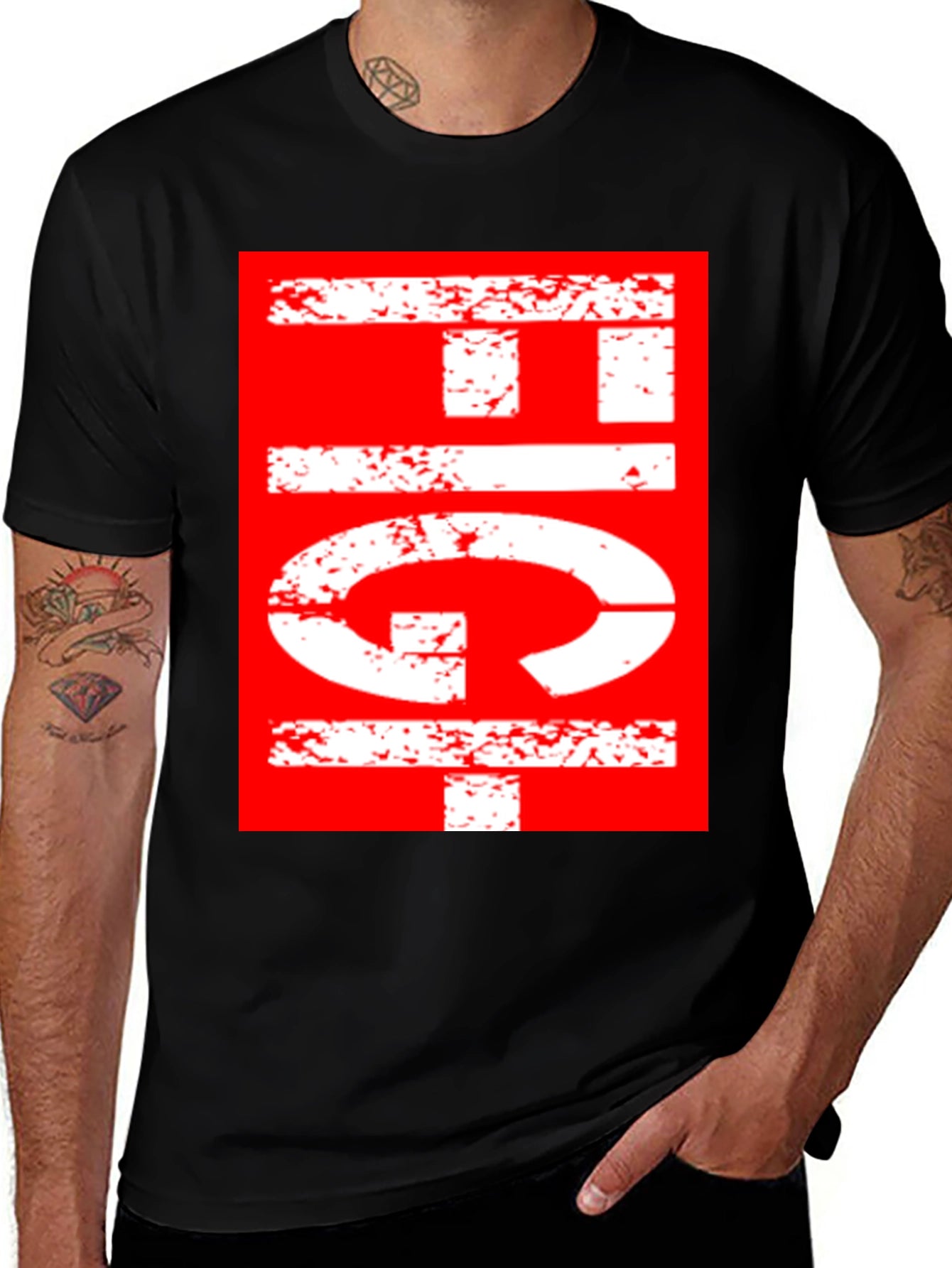 Retro Graphic Print T-Shirt - Black