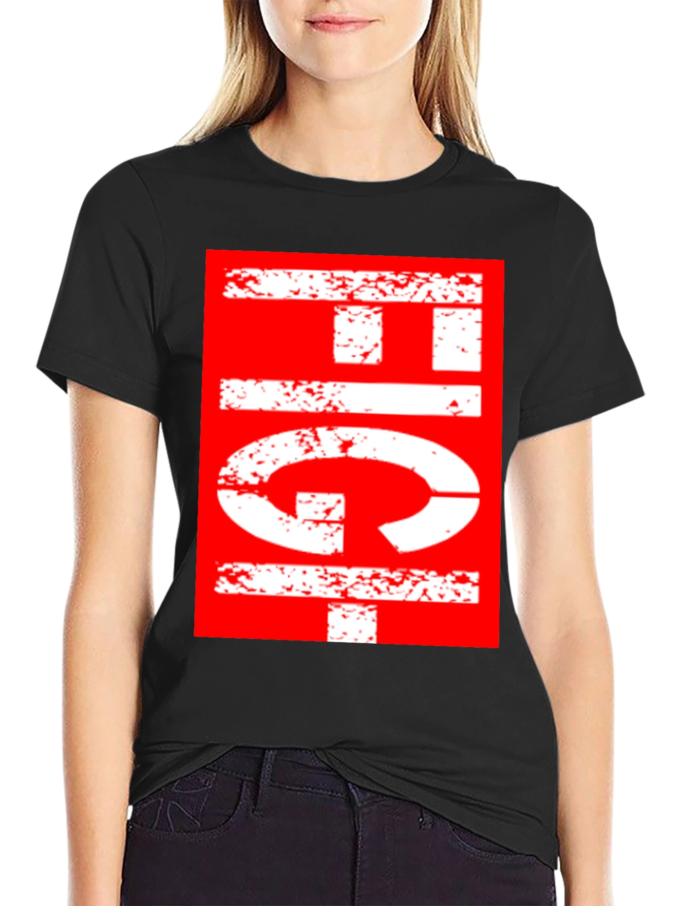 Retro Graphic Print T-Shirt - Black