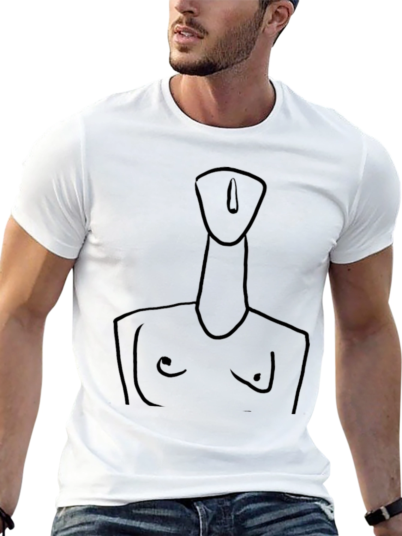 Abstract Line Art Tee - Modern Black T-Shirt