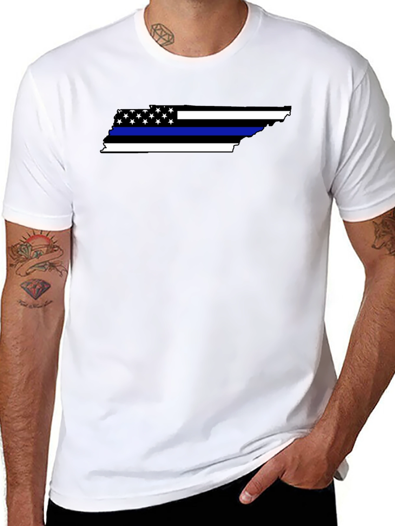 Tennessee Thin Blue Line State Flag T-Shirt