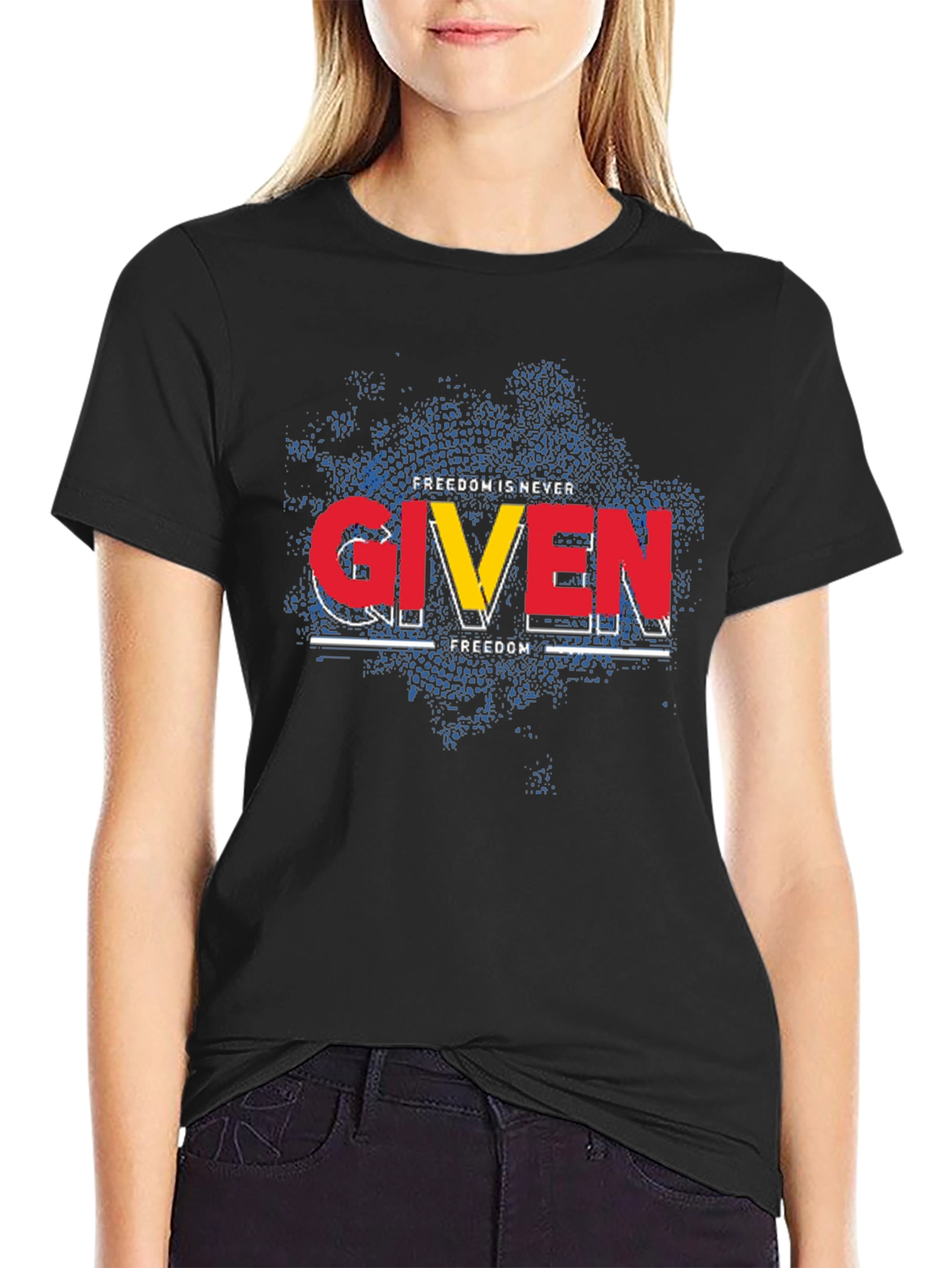 Freedom is Never Given Graphic Tee - Black