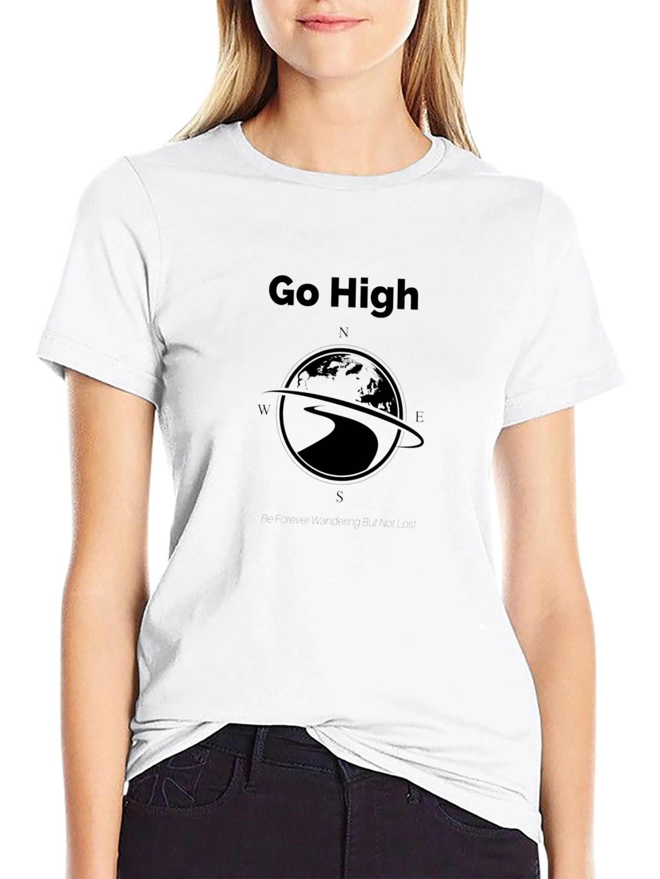 Go High Globe Compass Black T-Shirt