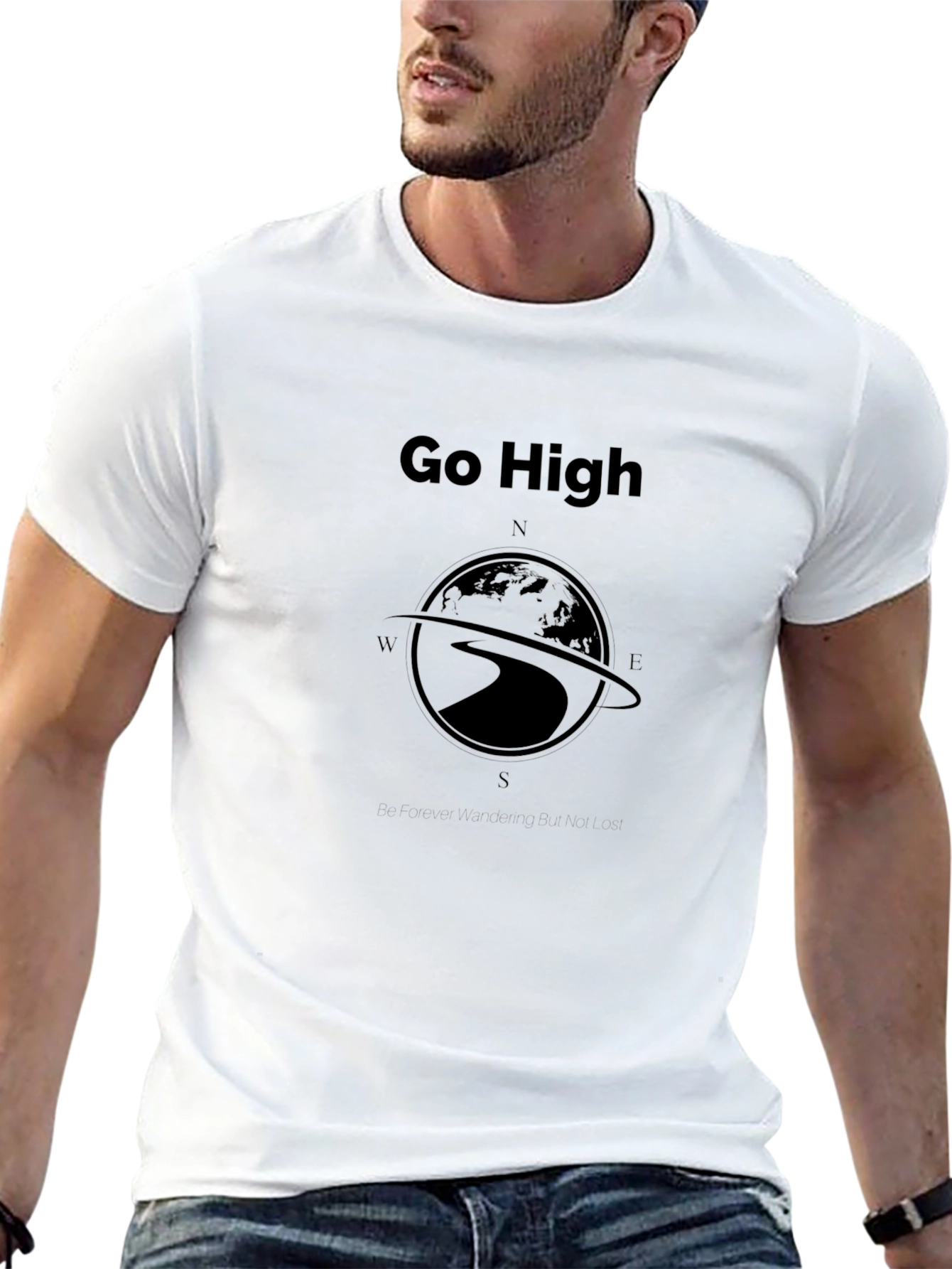 Go High Globe Compass Black T-Shirt
