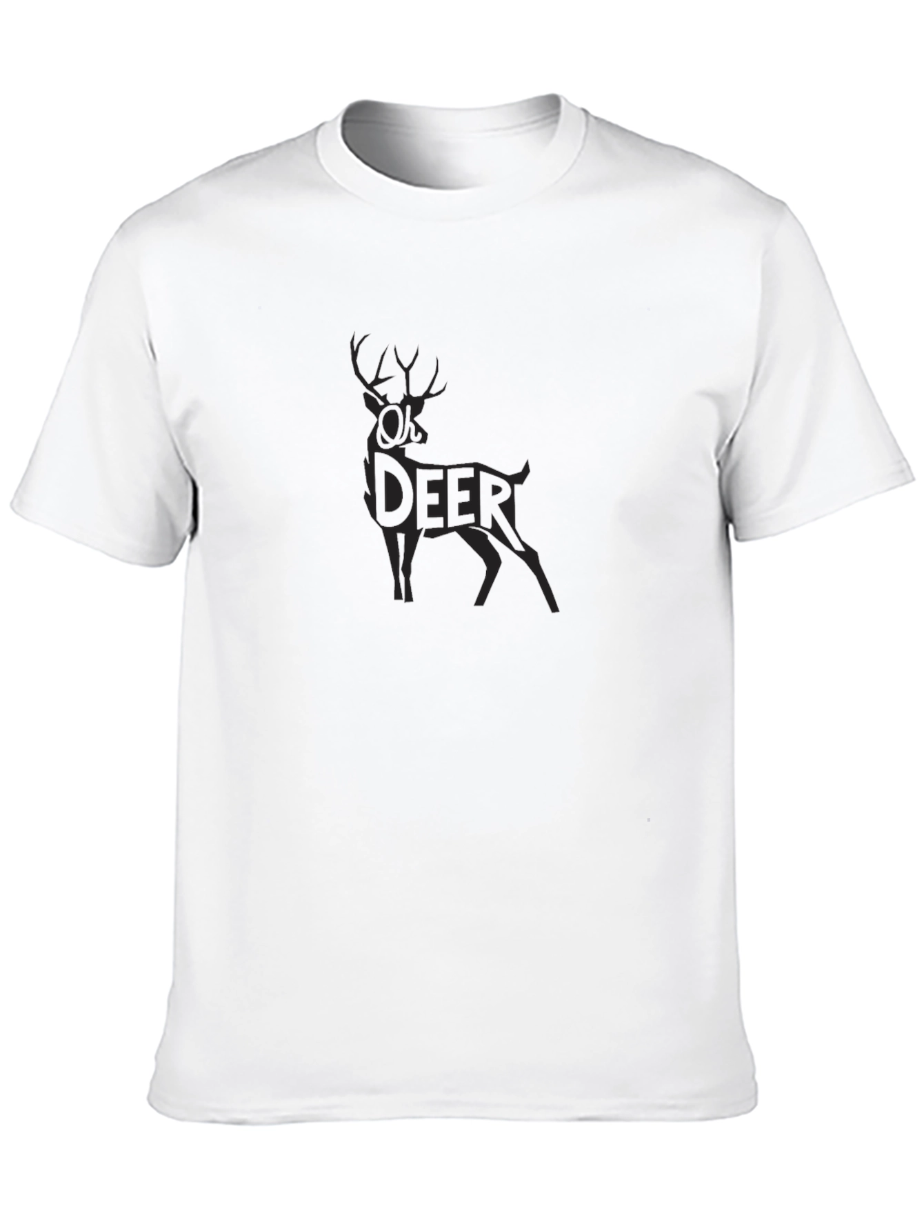Black Deer Silhouette Graphic Tee - Stylish Mens T-Shirt