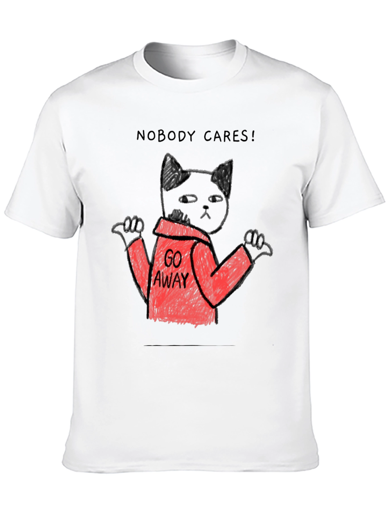Nobody Cares Black Cat T-Shirt