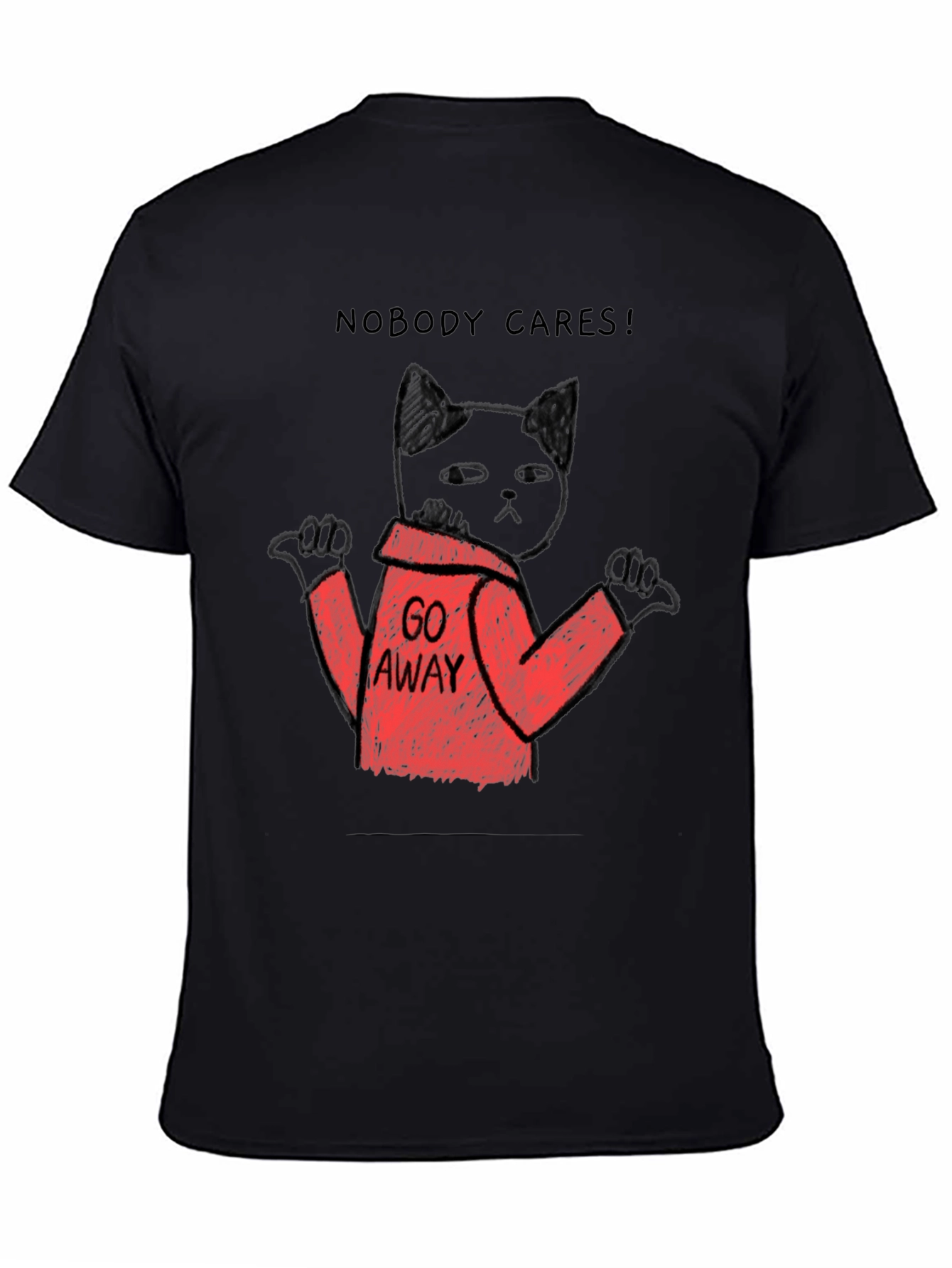 Nobody Cares Black Cat T-Shirt