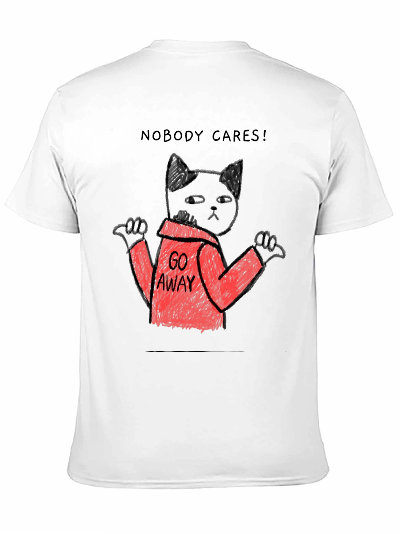 Nobody Cares Black Cat T-Shirt