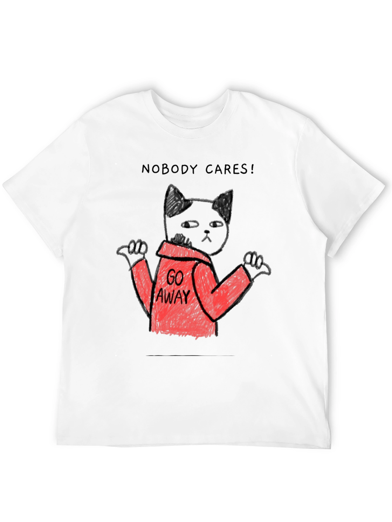 Nobody Cares Black Cat T-Shirt