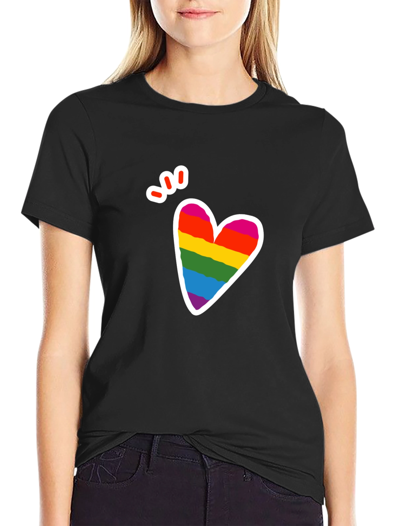 Pride Heart Graphic Tee - Mens Black T-Shirt