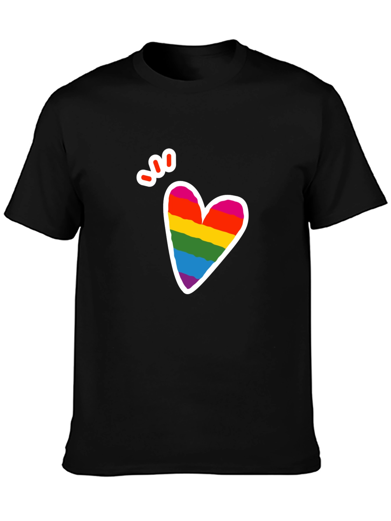 Pride Heart Graphic Tee - Mens Black T-Shirt