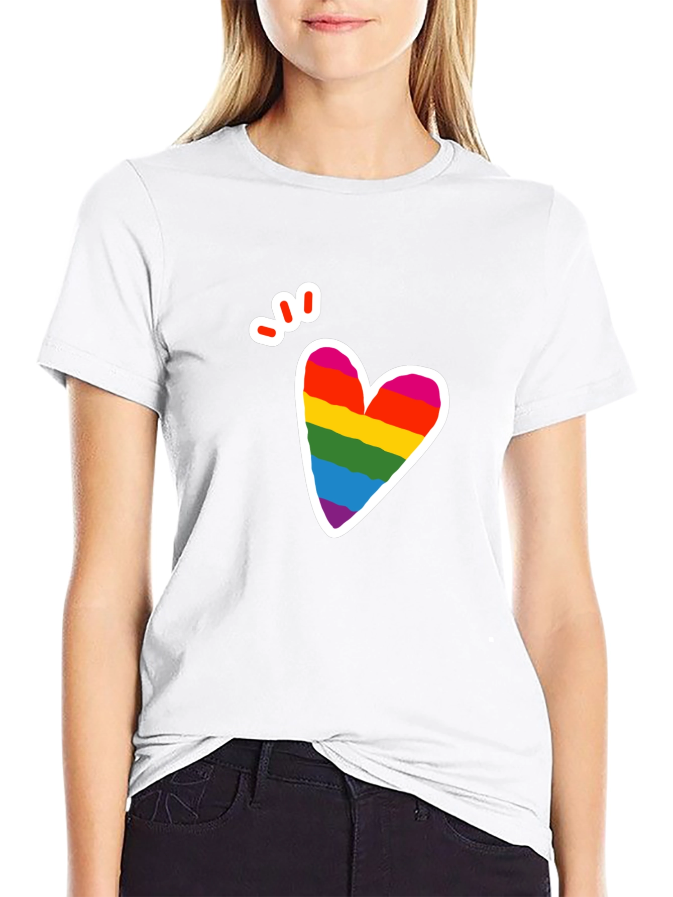 Pride Heart Graphic Tee - Mens Black T-Shirt
