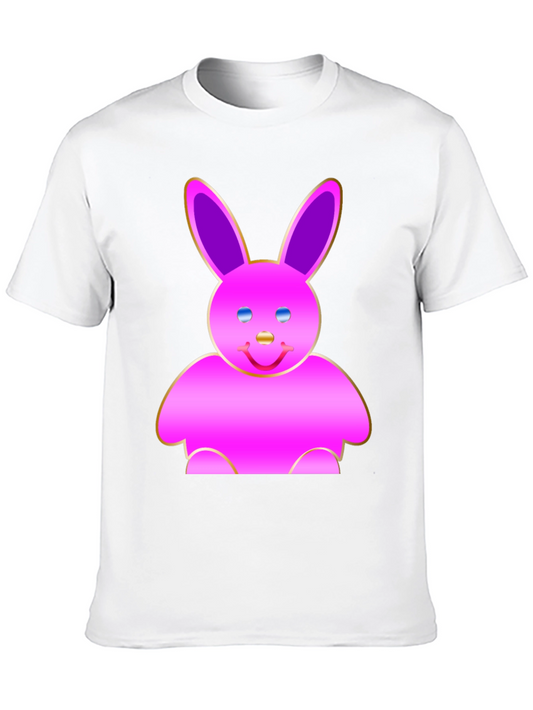 Cute Pink Bunny Graphic Tee - Soft Cotton Blend