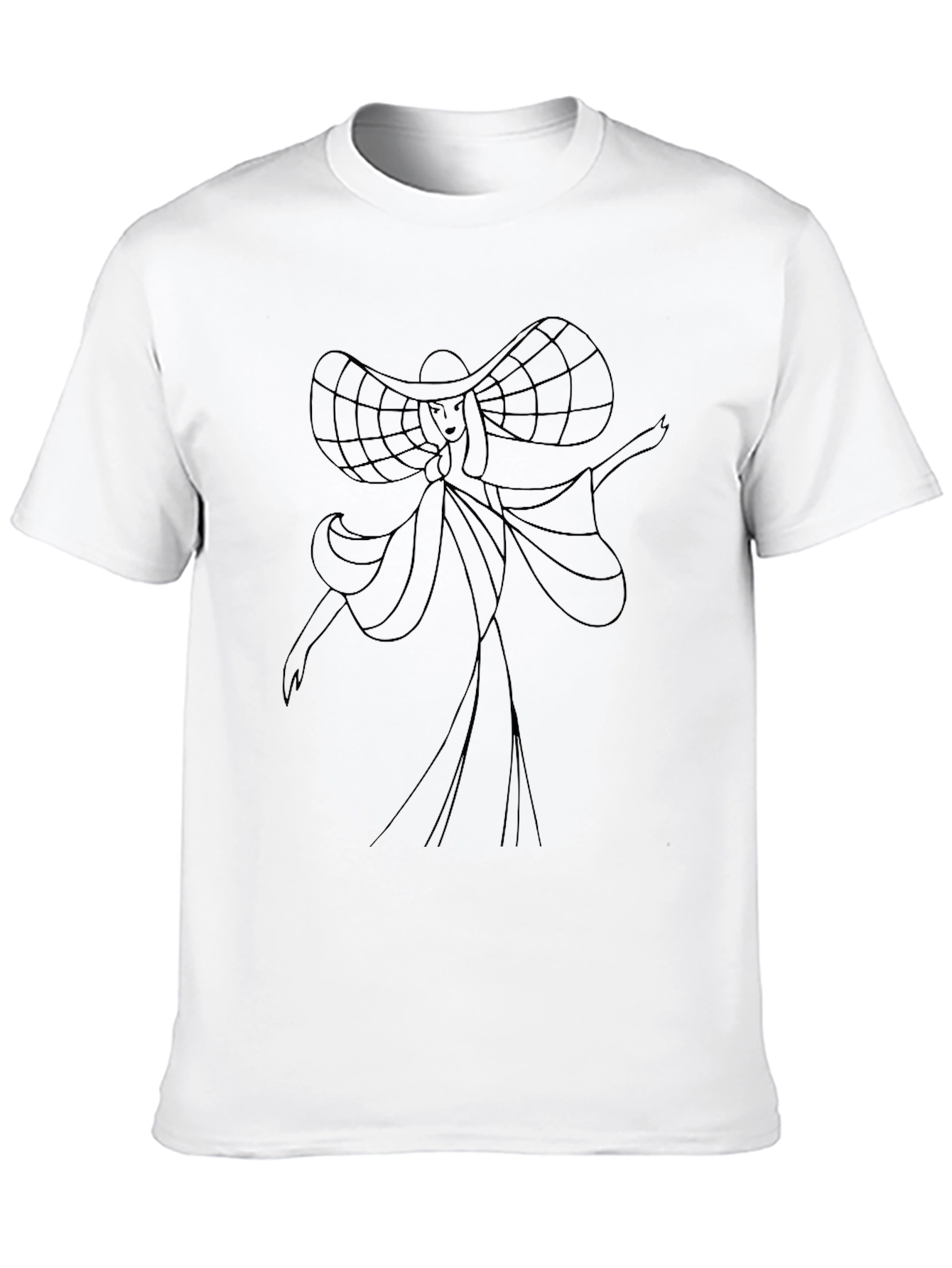 Elegant Woman Graphic Tee - Black Cotton