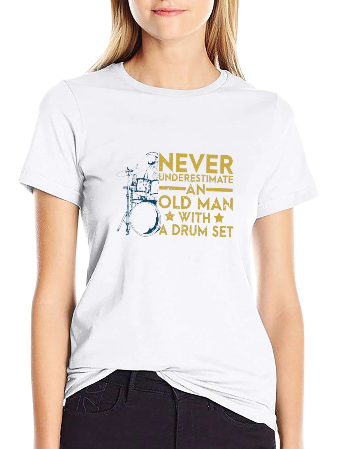 Never Underestimate Old Man Drum Set T-Shirt