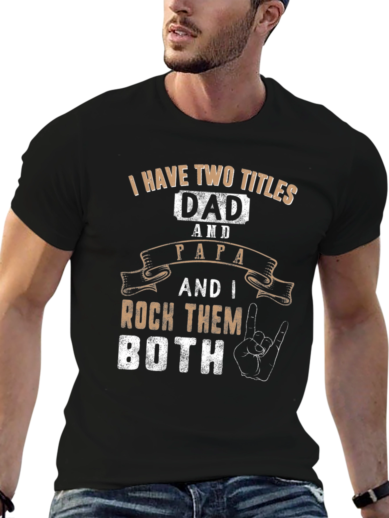Dad & Papa Rock T-Shirt - Fathers Day Gift