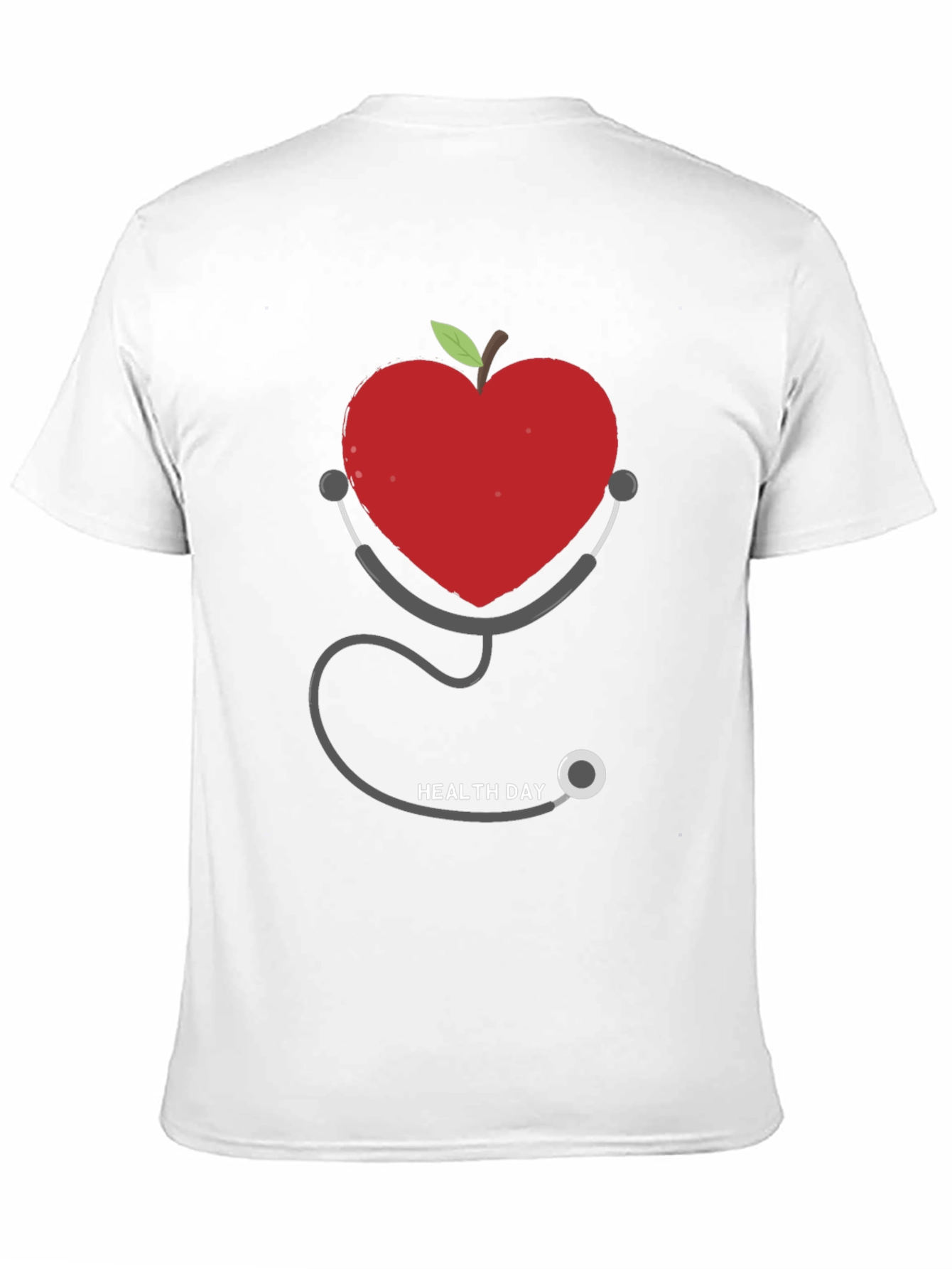 Heart Apple Stethoscope Graphic Tee - Health Day Shirt