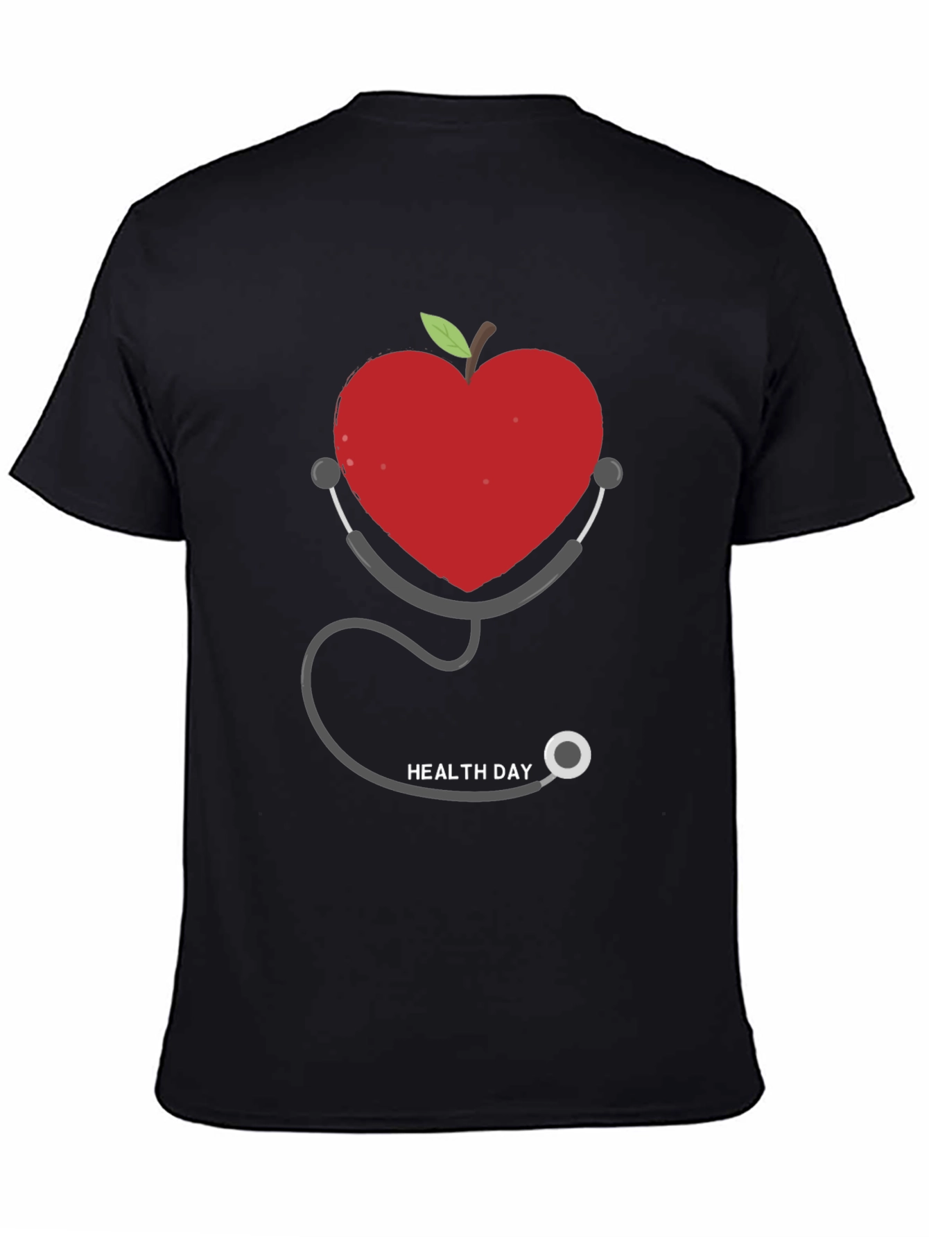 Heart Apple Stethoscope Graphic Tee - Health Day Shirt