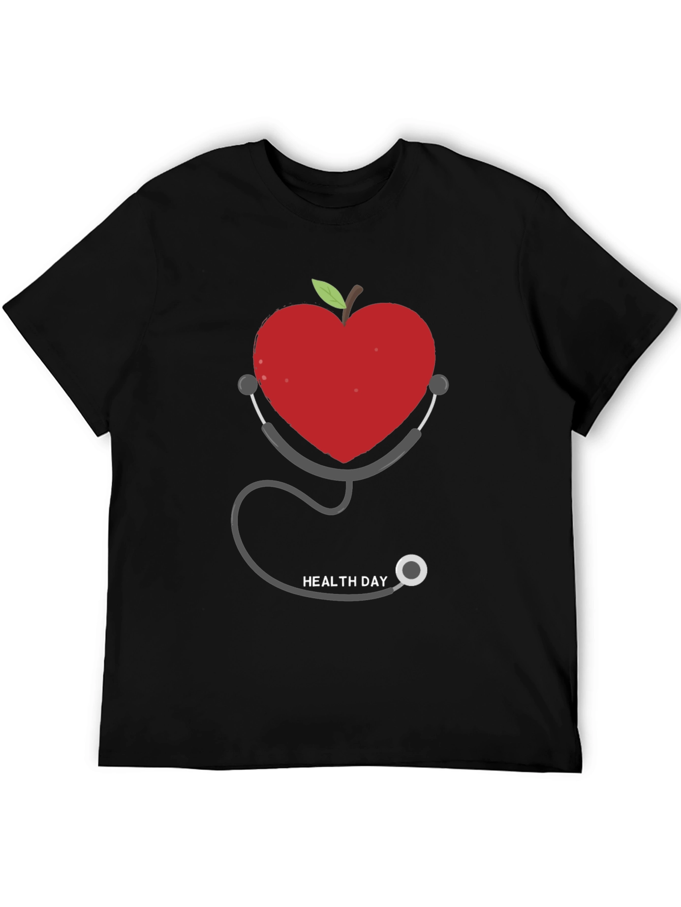 Heart Apple Stethoscope Graphic Tee - Health Day Shirt