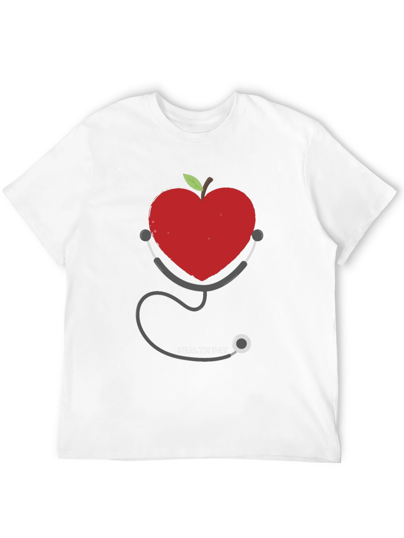 Heart Apple Stethoscope Graphic Tee - Health Day Shirt