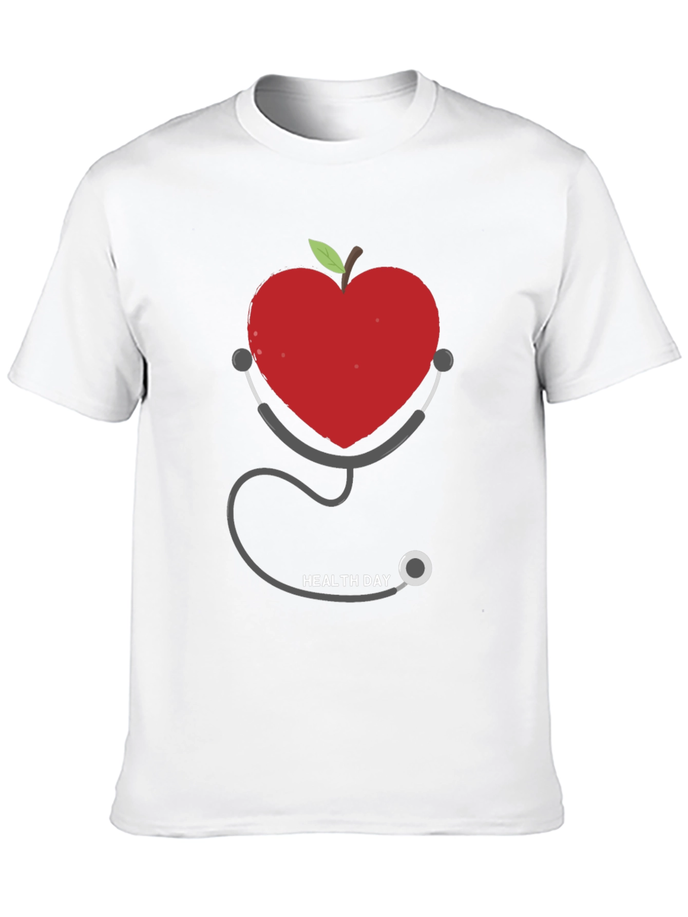 Heart Apple Stethoscope Graphic Tee - Health Day Shirt