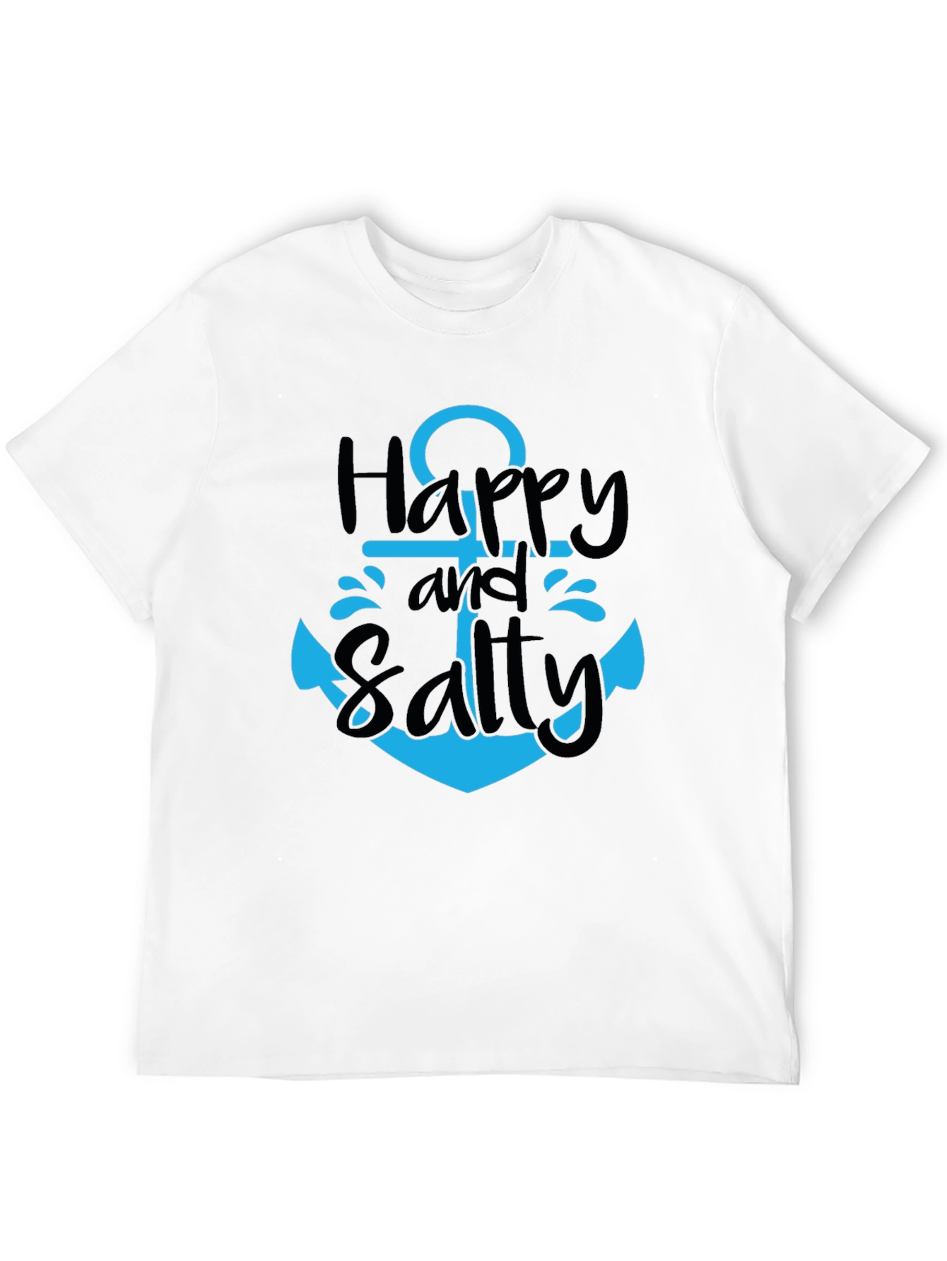 Happy and Salty Anchor T-Shirt - Black