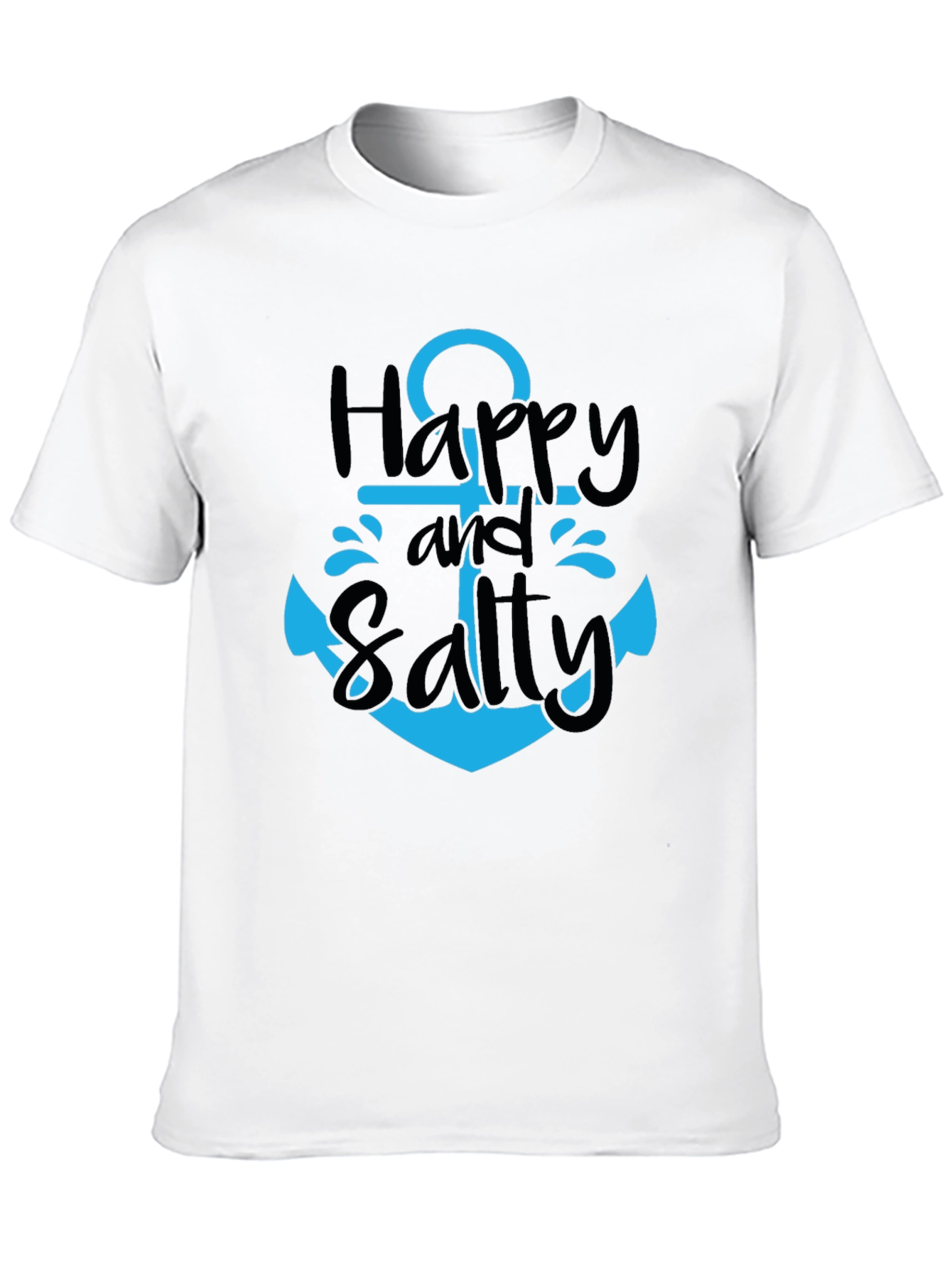Happy and Salty Anchor T-Shirt - Black