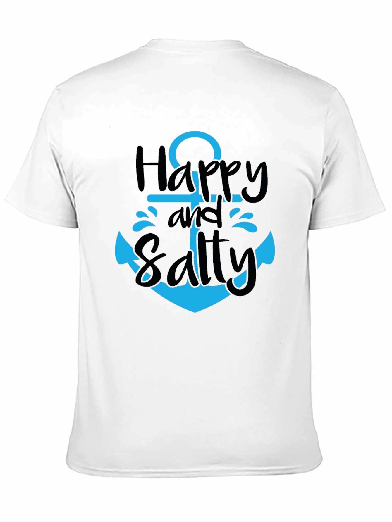 Happy and Salty Anchor T-Shirt - Black