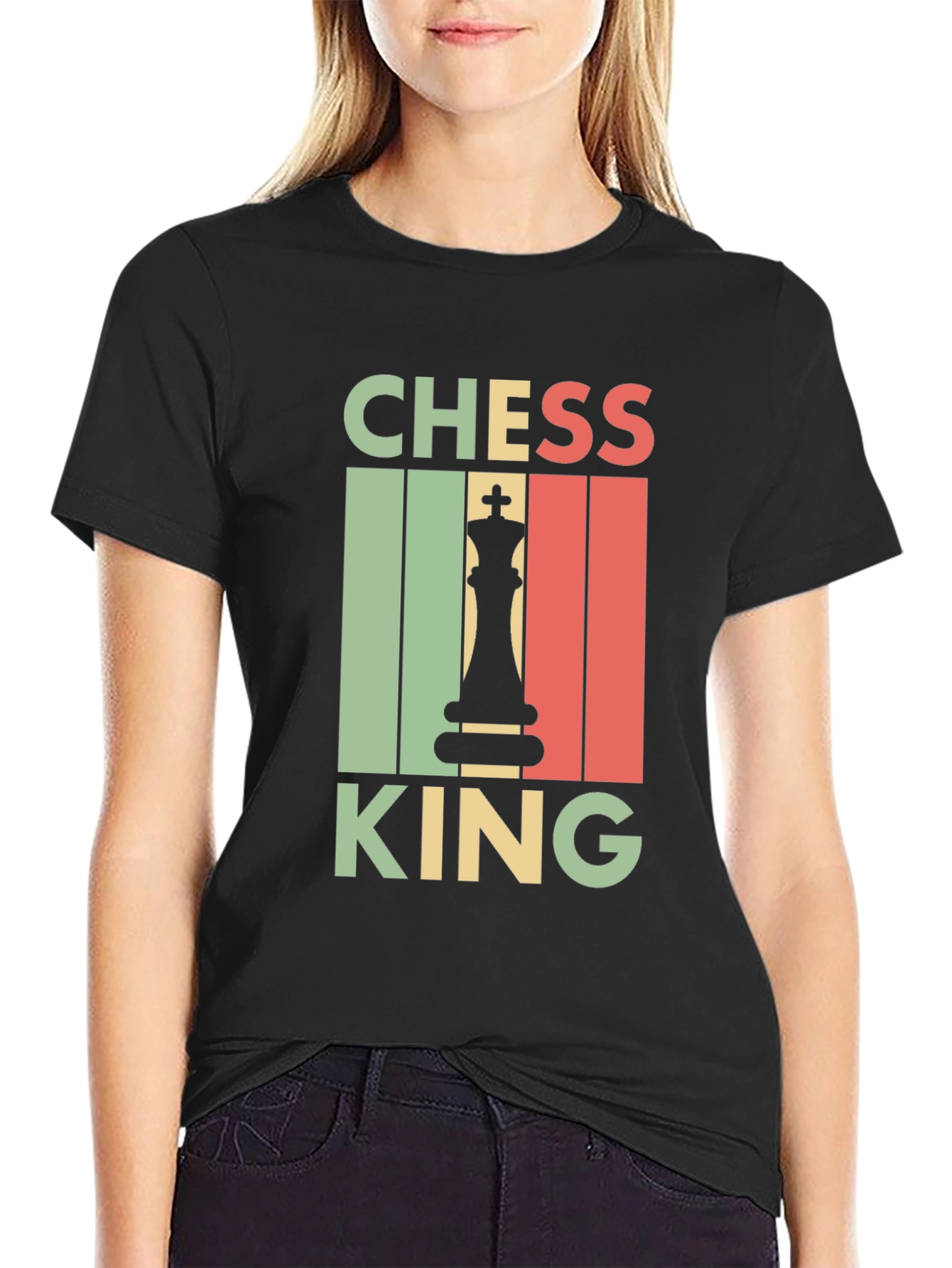 Chess King Graphic T-Shirt - Retro Style Mens Tee