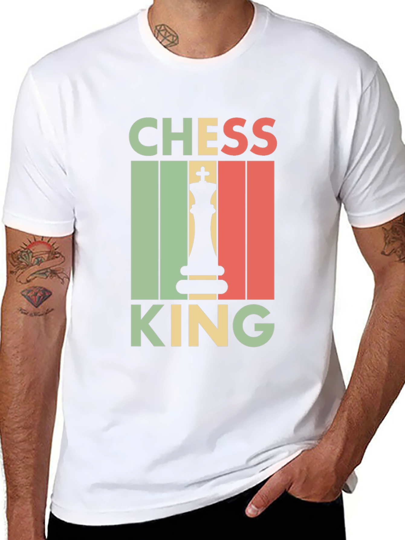 Chess King Graphic T-Shirt - Retro Style Mens Tee