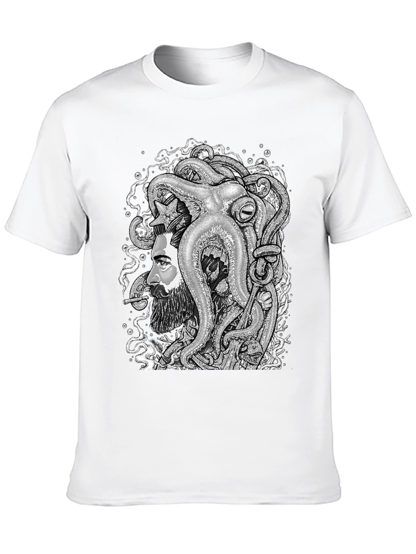 Octopus Beard Black T-Shirt