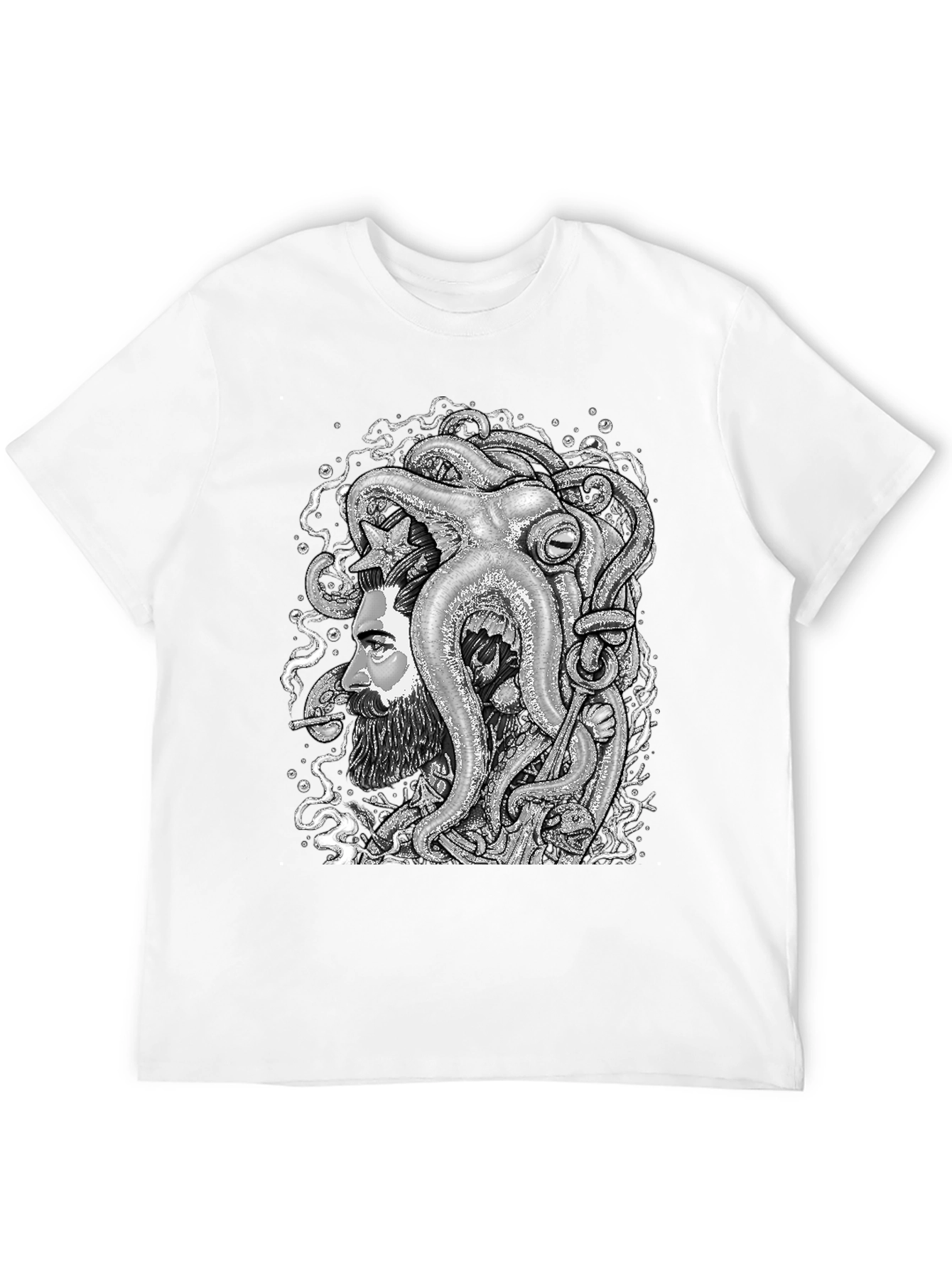 Octopus Beard Black T-Shirt