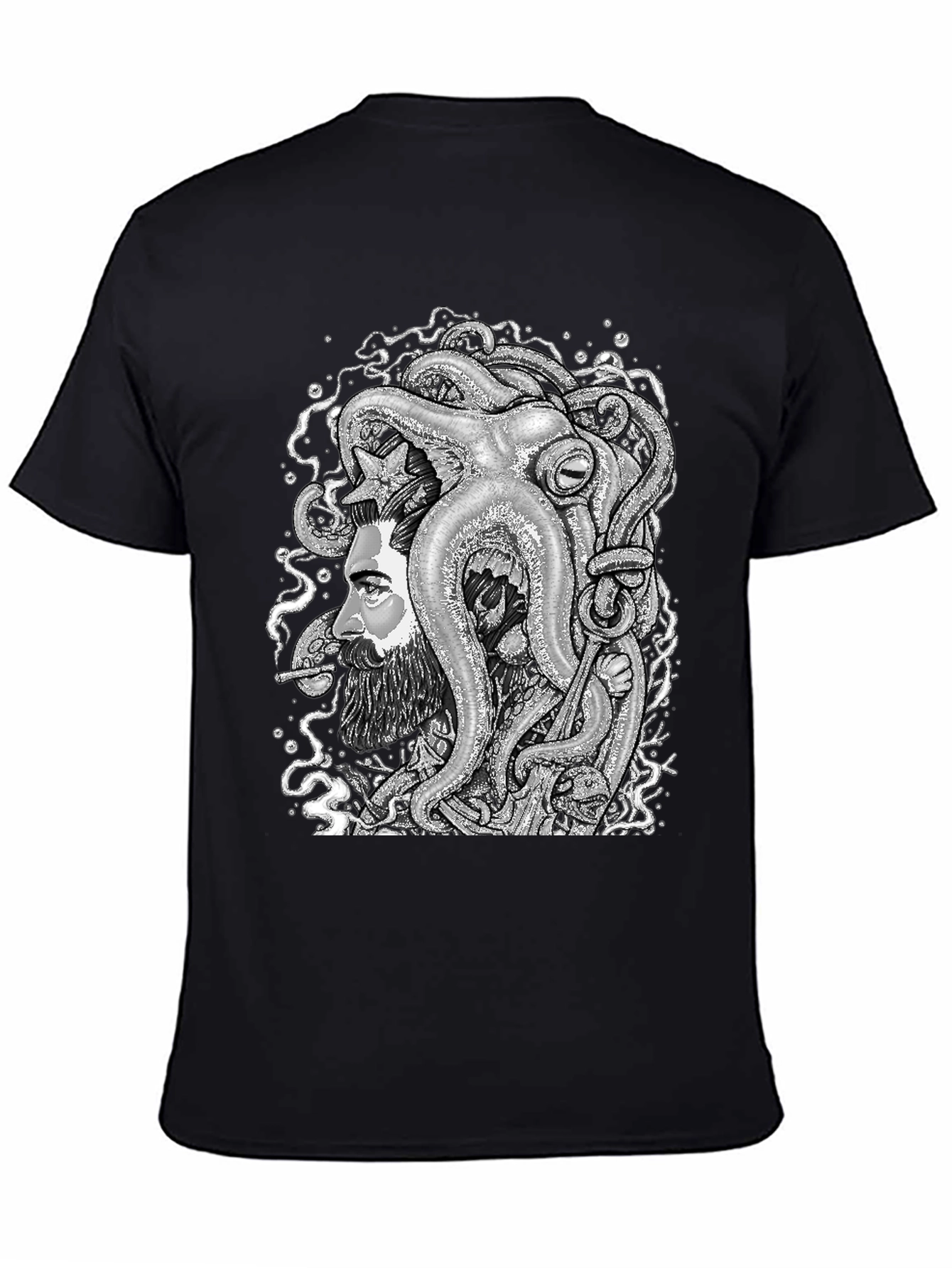 Octopus Beard Black T-Shirt
