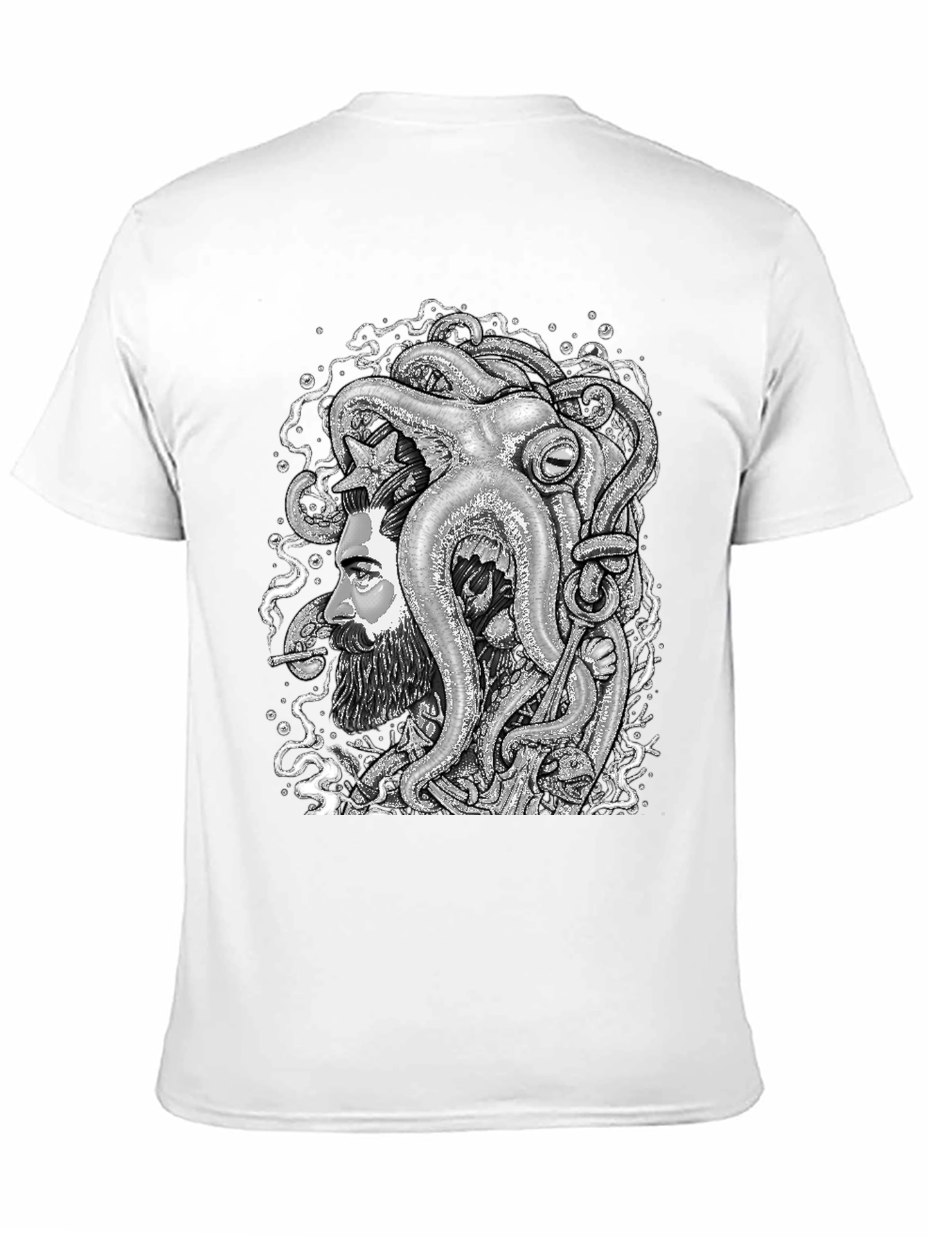 Octopus Beard Black T-Shirt