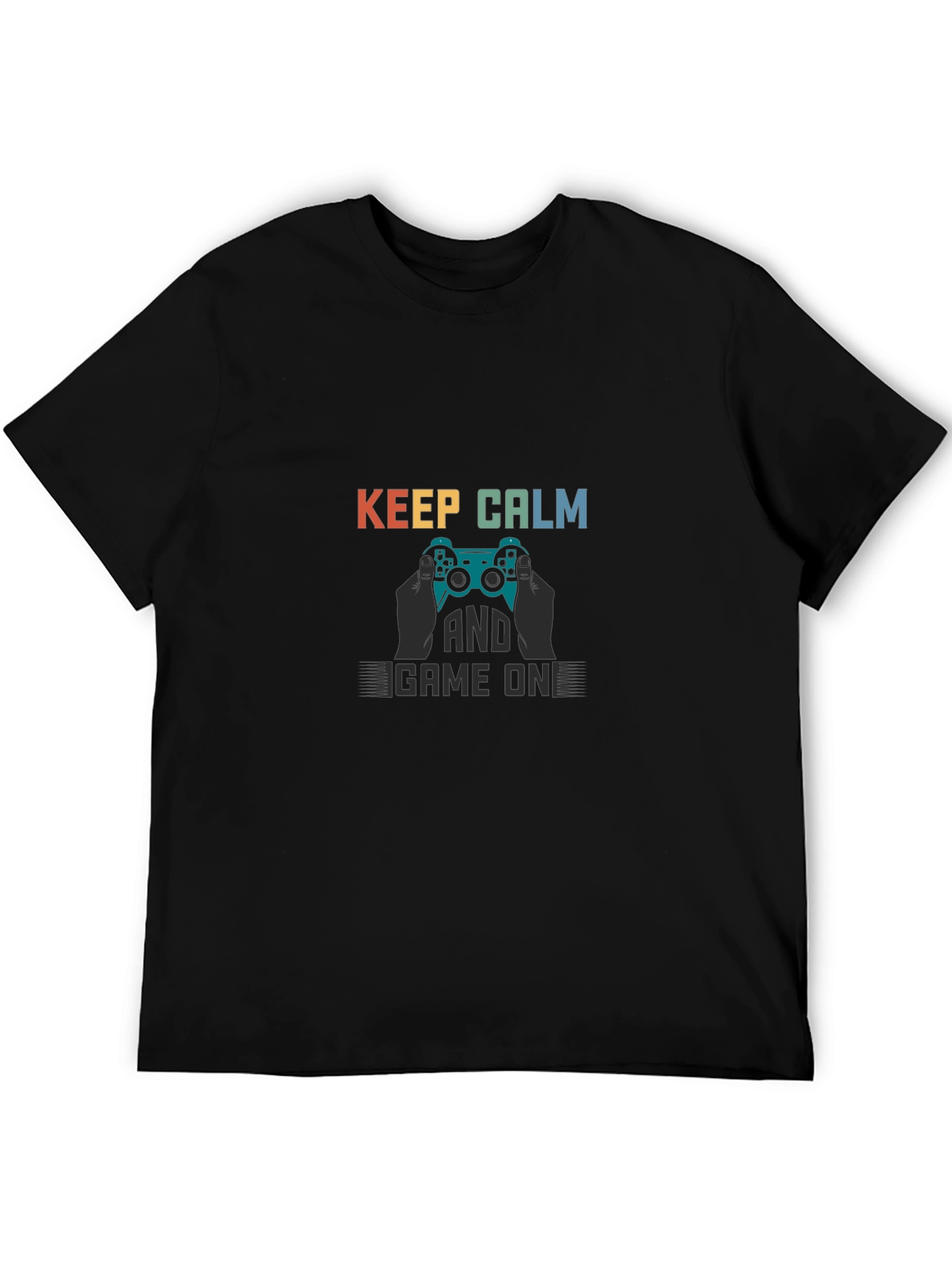 Keep Calm and Game On Black T-Shirt