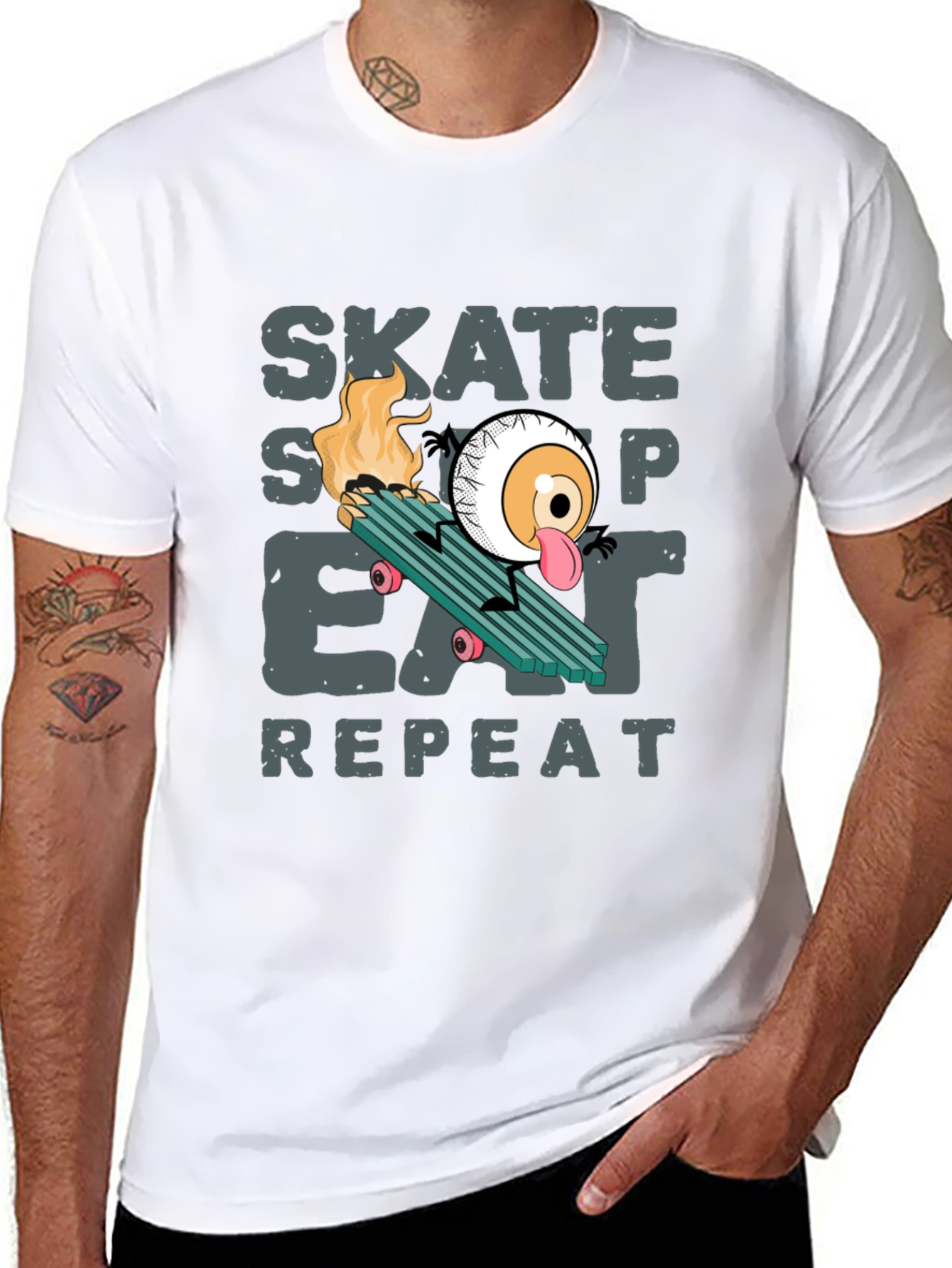 Skate Sleep Eat Repeat Graphic T-Shirt