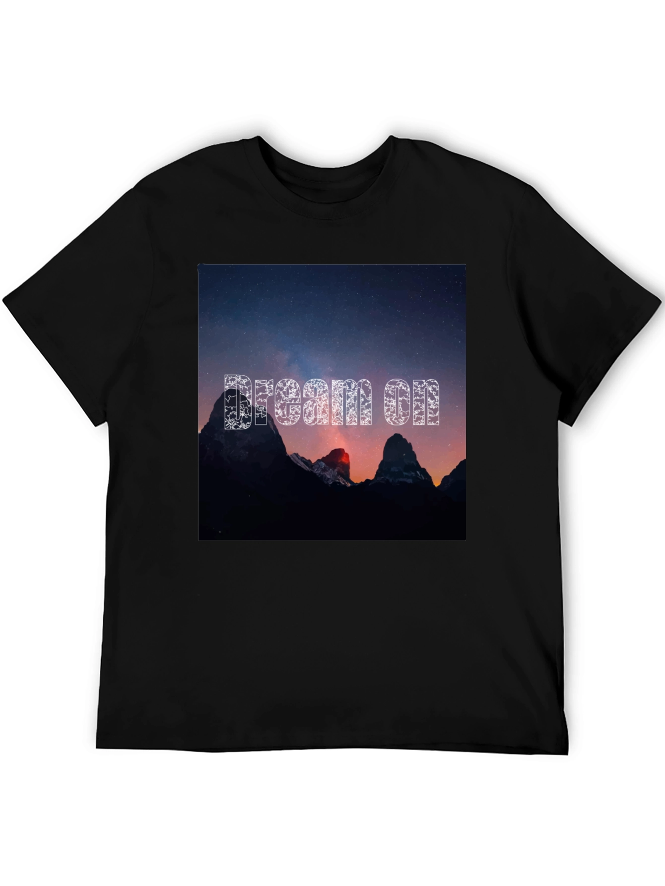 Dream On Graphic Tee - Black Cotton T-Shirt