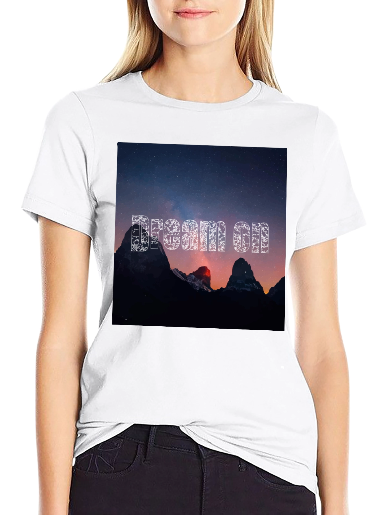 Dream On Graphic Tee - Black Cotton T-Shirt