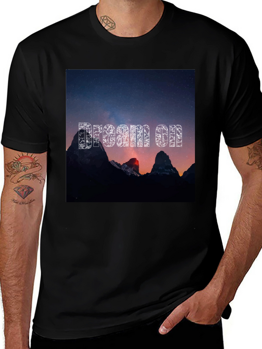 Dream On Graphic Tee - Black Cotton T-Shirt