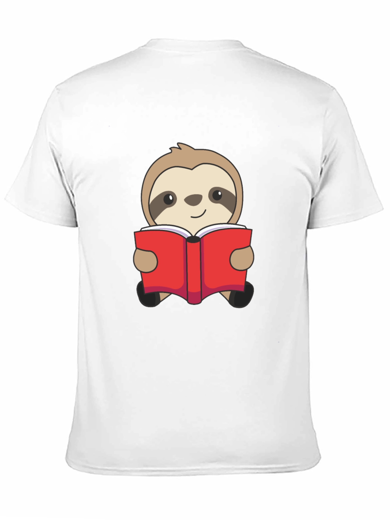 Sloth Reading Book Graphic T-Shirt - Black