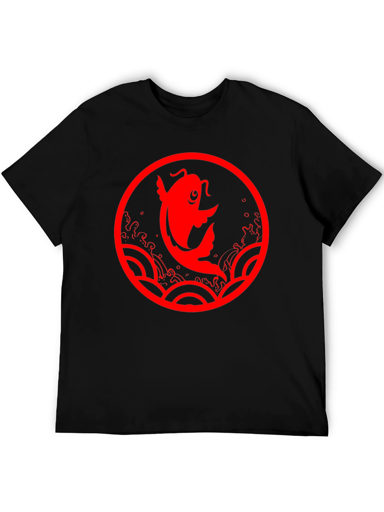 Koi Fish Graphic T-Shirt - Black Tee