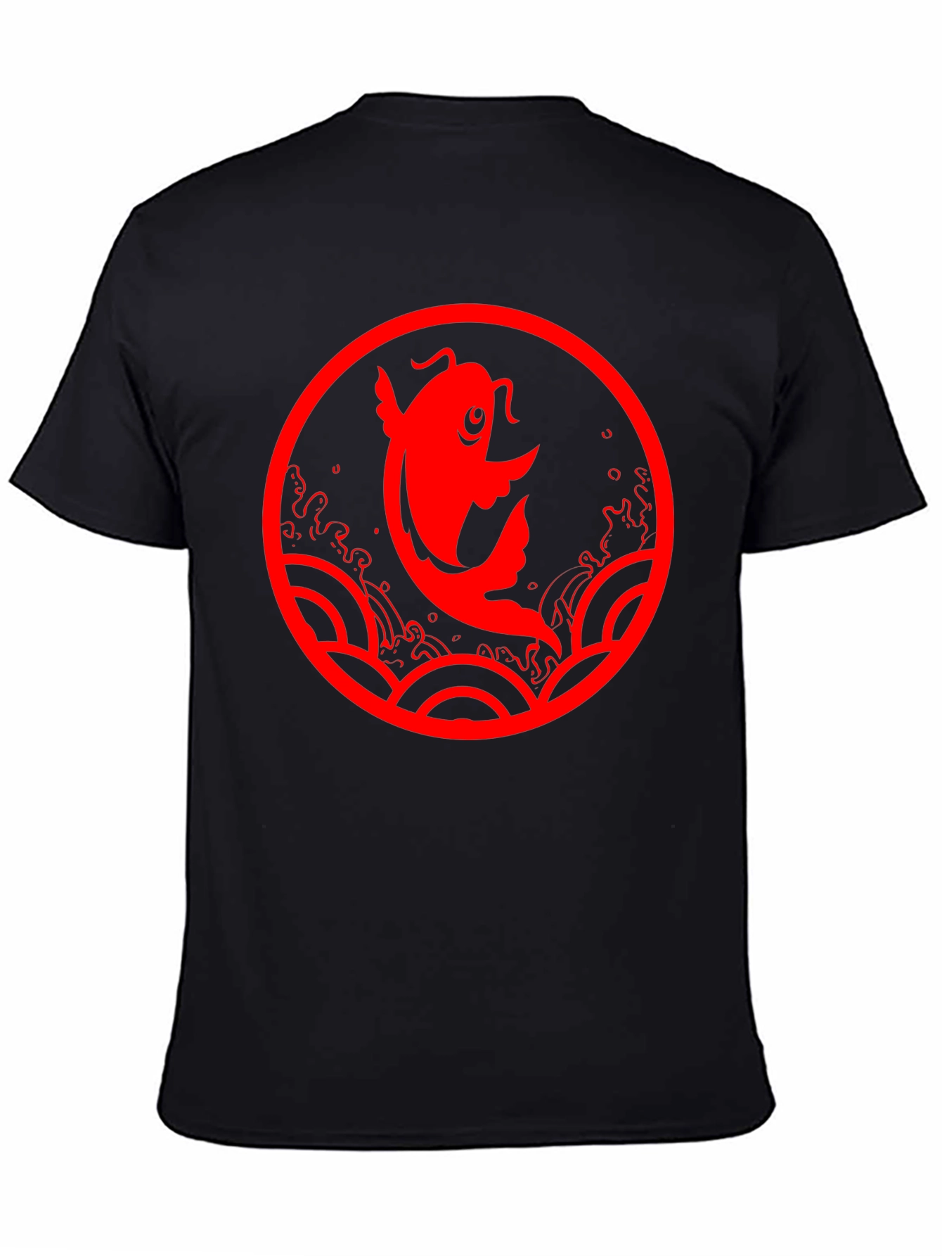 Koi Fish Graphic T-Shirt - Black Tee
