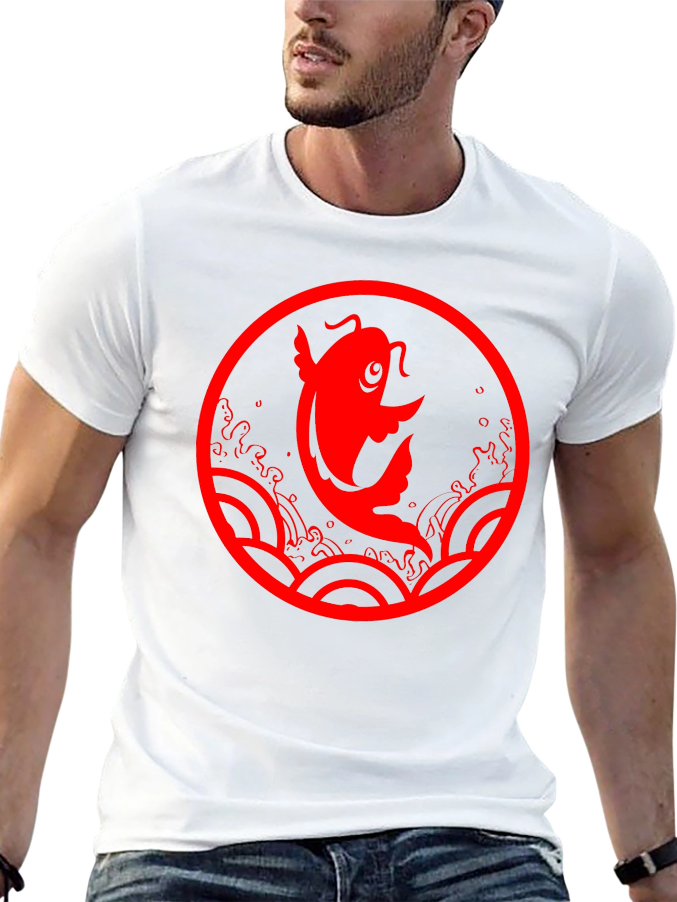 Koi Fish Graphic T-Shirt - Black Tee